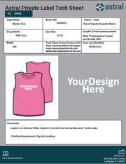 Private Label Tech Sheet and Print Quote